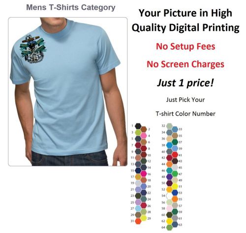 5 custom digital printed image t-shirt for sale