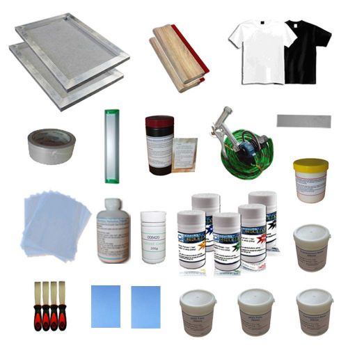 1 Color Silk Screen Printing Materials Kit w/ Squeegees Frames Spatulas 006812