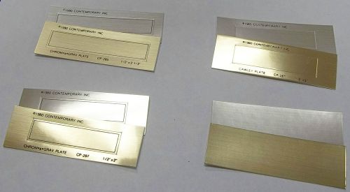 CAWLEY PLATES  &#034;NO FAULT&#034; -KINGSLEY HOT STAMP -8 STYLES - GOLD OR SILVER - PK/50