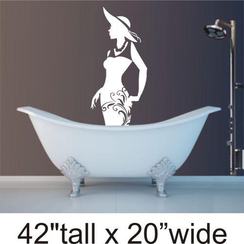 Snazzy Lady Bathroom Toilet Creative  Wall Vinyl Sticker Decal Decor Art-1463