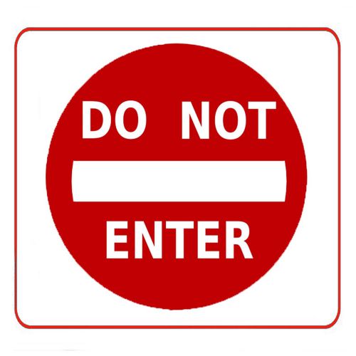Do Not Enter Door Sign Bold Red Lettering Double Face Tape for Easy Mounting