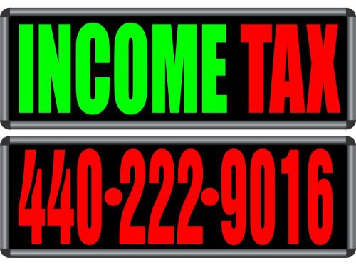 INCOME TAX Large 2 Sign Special LED Illuminated Sign Neon Signbox Light Box