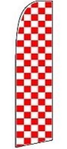RED AND WHITE CHECKERED Super Sign Flag + pole + Spike
