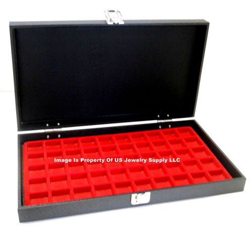 12 Solid Top Lid Red 50 Space Jewelry Display Box Cases
