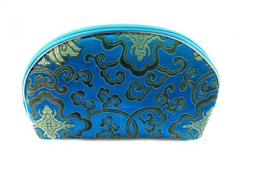 1 Set 5 Pcs Matching  Chinese  Pouch, for Cosmetic, Coin &amp; Jewelry, Blue