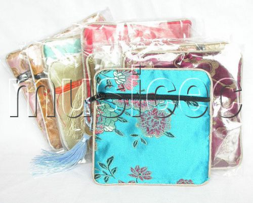 10pieces Oriental style mixed colors Jewelry silk bags pouches T59A04