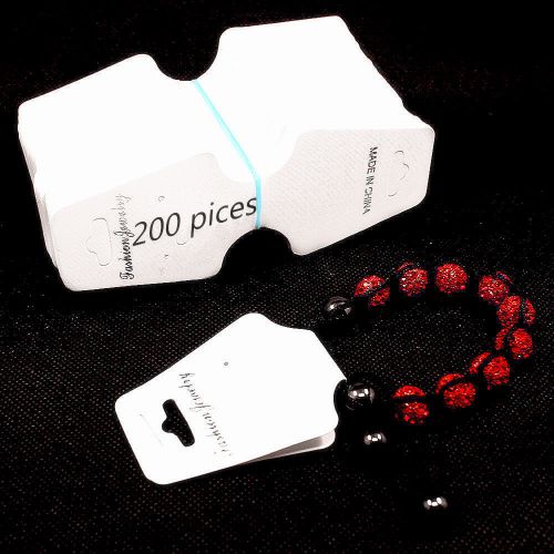 Necklace Earring Jewelry Set Tag 200 Pices White Display Cards  Foldable Tags