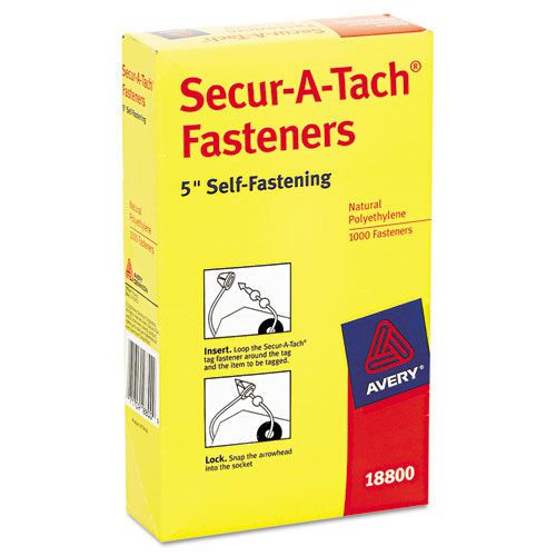 Avery Secur-A-Tach Tag Fasteners, Weatherproof Nylon, 5&#034; Long, 1,000 per Pack