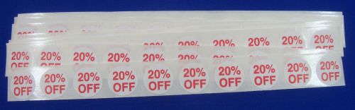 100 Self-Adhesive 20% OFF Labels 3/4&#034; Stickers / Tags Retail Store Supplies