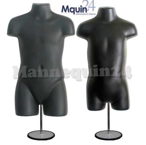Black child and toddler body mannequin form w/stand +hook for hanging pants for sale