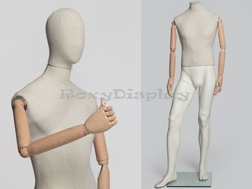Male Fiberglass Linen Cover Mannequin Dress From Display #MZ-VIN22