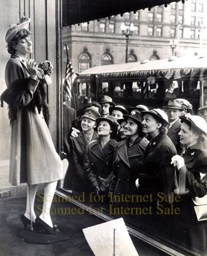 Vintage 1940s Photo Women Fawn over Mannequin Mid-Century Modern ~ Fashion