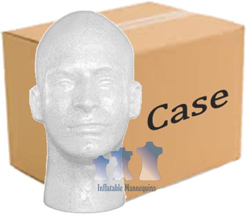 Male head, styrofoam white; 8-pack for sale