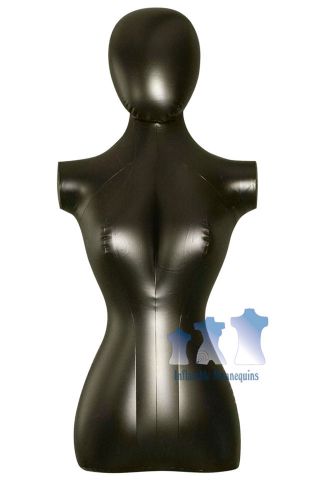 Inflatable Mannequin, Female Torso with Head, Black