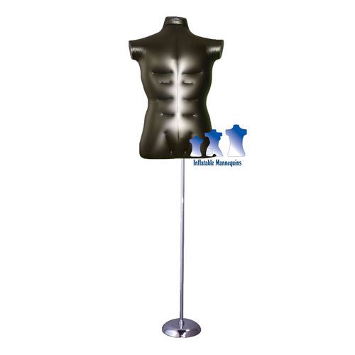 Inflatable Male Torso, Large, Black and MS1 Stand