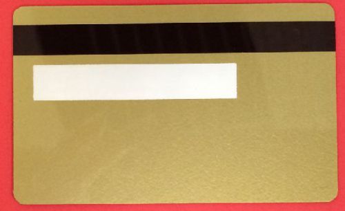 100 Gold PVC Cards-HiCo Mag Stripe 2 Track with signature panel- CR80 .30 Mil