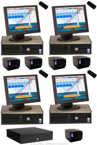 4 stn restaurant / bar touch pos system &amp; software for sale