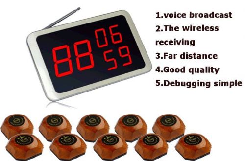 Wireless Guest Calling System For Restaurant Service (Pager &amp; Receiver) 10 Bell