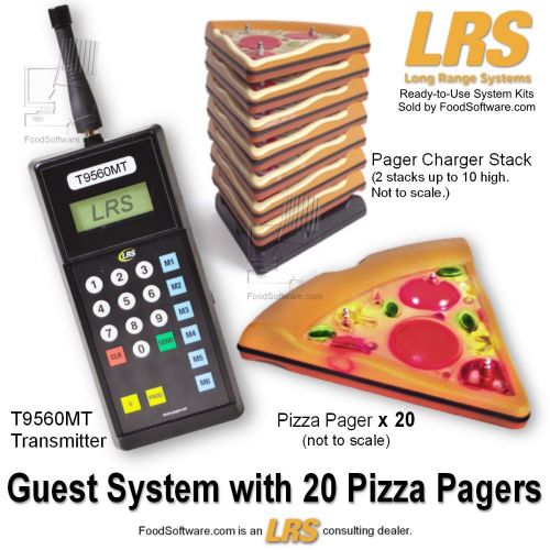 20 Pizza Pager Restaurant Pager System Kit by LRS Long Range Systems