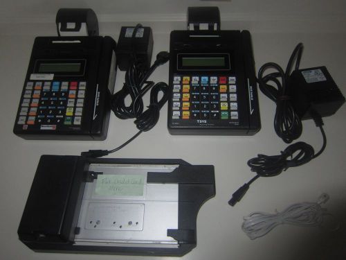LOT OF 2 HYPERCOM T7PLUS POS Merchant CREDIT CARD TERMINALS WITH POWER
