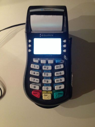 Hypercom m4230 emv gprs credit card machine w/ docking station, no merch act re for sale