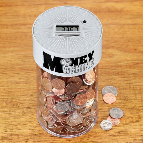 Digital COIN COUNTER Money Jar Machine Motorized Money Machine Counts NEW