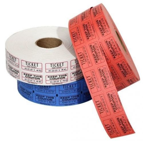 Consecutively Numbered Double Ticket Roll 2000 Tickets/Roll Blue