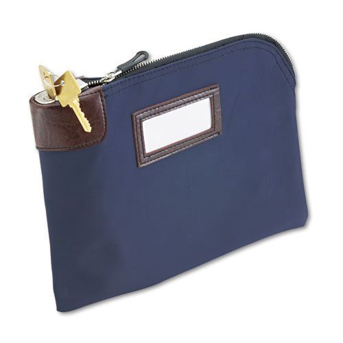 Seven Pin Security Bag with 2 Keys, 3 Ply Nylon, 11w x 8 1/2h, Navy