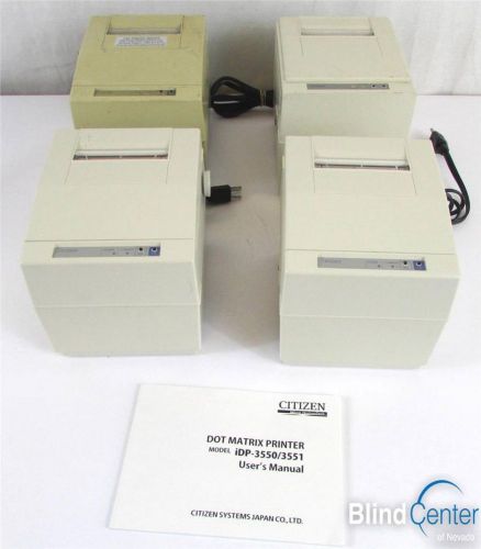 Lot of 4 citizen idp 3550 &amp; 3540 recipt printer  - free shipping for sale