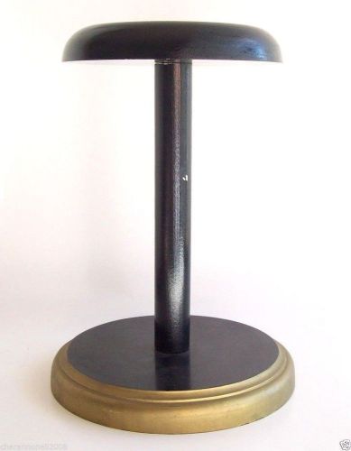 HAT or WIG STAND for Home Closet, Retail Display BLACK &amp; GOLD Painted Wood