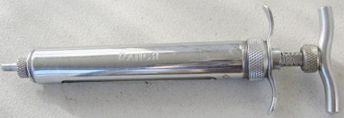 VINTAGE VETERINARIAN HYPODERMIC SYRINGE GLASS 10cc FARM ANINALS CATTLE RANCH OLD