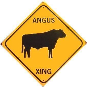 ANGUS XING  Aluminum Cow Sign  Won&#039;t rust or fade