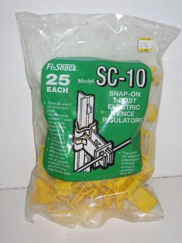 FI-SHOCK SC-10 SNAP-ON T-POST ELECTRIC FENCE INSULATORS PACK OF 25