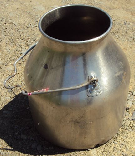 DELAVAL STAINLESS PAIL BUCKET WITH HANDLE 384 GOAT MILK