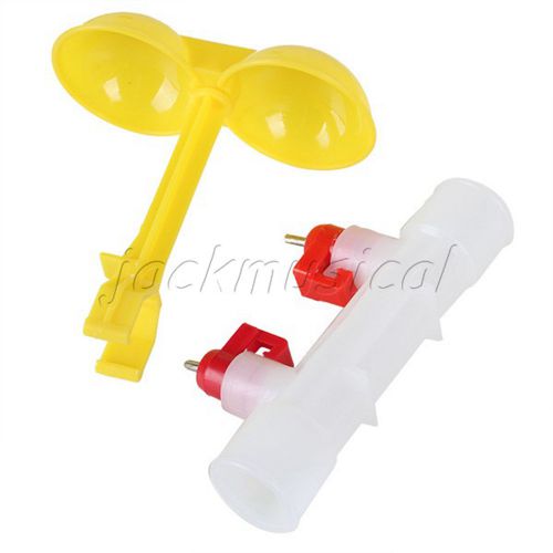 3pcs chicken duck ball valve water feeder dual nipples waterer water-saving for sale