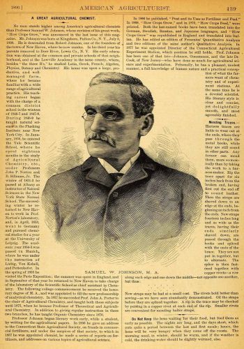 1890 article american agriculturist chemist samuel w. johnson agricultural aag1 for sale