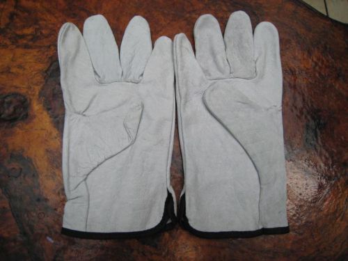 5 PAIR Lge gloves for Riggers Farming Safety Industrial Natural Cow Hide Leather