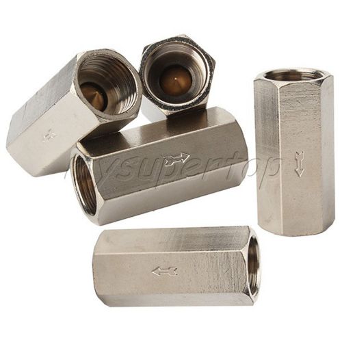 Silver 5pcs 1/2&#034; BSPP Female Full Ports One Way Air Check Valve