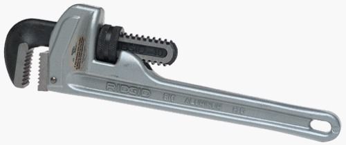 Ridgid 10-inch aluminum pipe wrench with 1-1/2-inch pipe capacity for sale