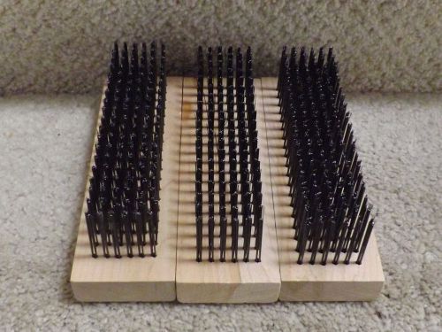 *NEW* 3 DQB WIRE SCRATCH BRUSH, STRAIGHT BACK, 6 X 19 ROW, TEMPERED STEEL, WOOD