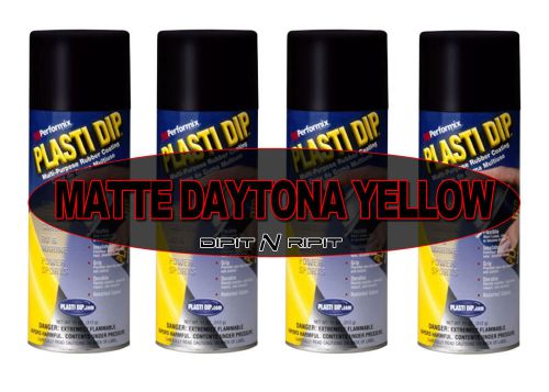 Performix plasti dip 4 pack of daytona yellow spray can rubber dip coating 11oz for sale