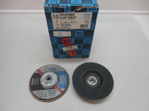 10 PFerd Polifan Flap Discs 5&#034; x 5/8-11 60 grit PFF 125Z SGT EDP 62284