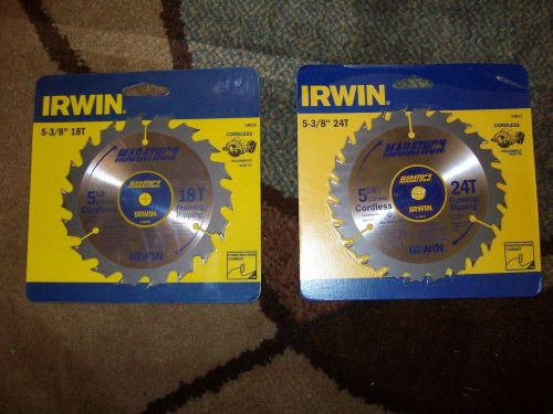 Two irwin  5-3/8-in  3/8&#034; arbor marathon cordess saw blade(14017 &amp; 14015) for sale