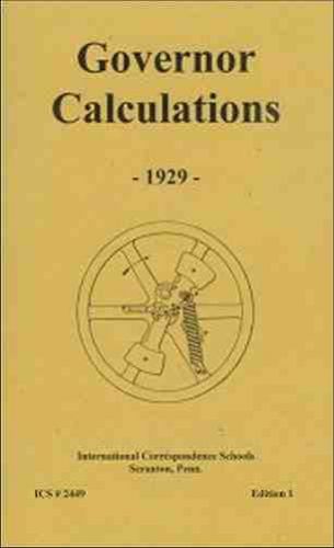 STEAM Engine GOVERNOR Calculations from 1929 - reprint