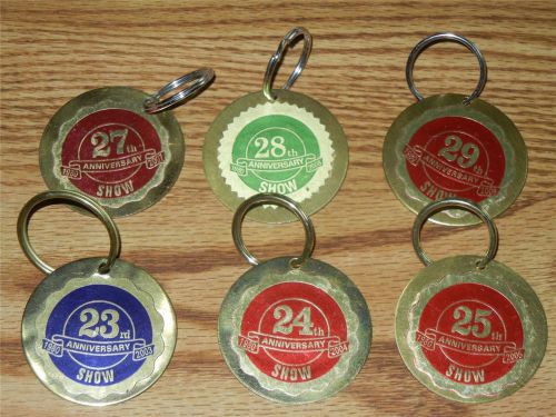 6 Key Chains 22 Exhibitor Plaques &#039;87-&#039;09 Battle Ground IN. Antique Power Steam
