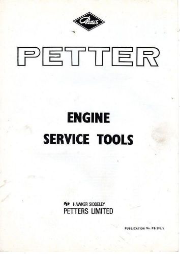 Petter Engine Service Tools Leaflet PB 591/4  843E