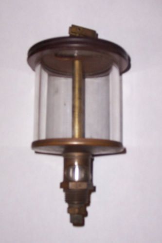 New Rear Vintage drip oiler for hit&amp;miss motor about 3.5x3.5 brass wood &amp; glass
