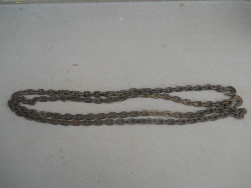 3/8&#034; STEEL CHAIN  17 FT WITH HOOKS HEAVY DUTY  TOWING / LOGGING