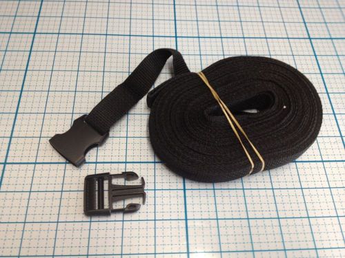40 foot black nylon strap  5/8 &#034; wide with buckle