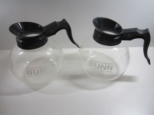 2 Bunn o Matic 12 cup 64 oz Glass Coffee Pot Decanter Drip Proof - Black -